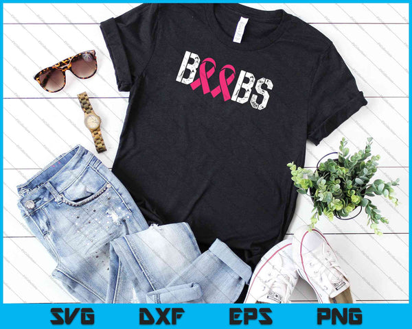 Borsten roze lint grappige borstkanker bewustzijn SVG PNG snijden afdrukbare bestanden - on a t-shirt