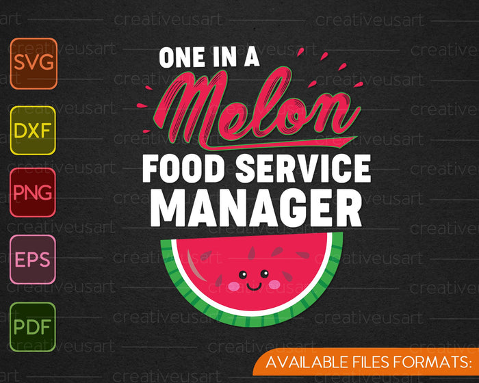 Uno en un Melon Food Service Manager SVG PNG Cortando archivos imprimibles