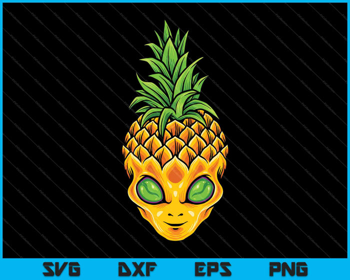 Funny Pineapple Alien Ananas Face Scary Halloween SVG PNG Cutting Printable Files
