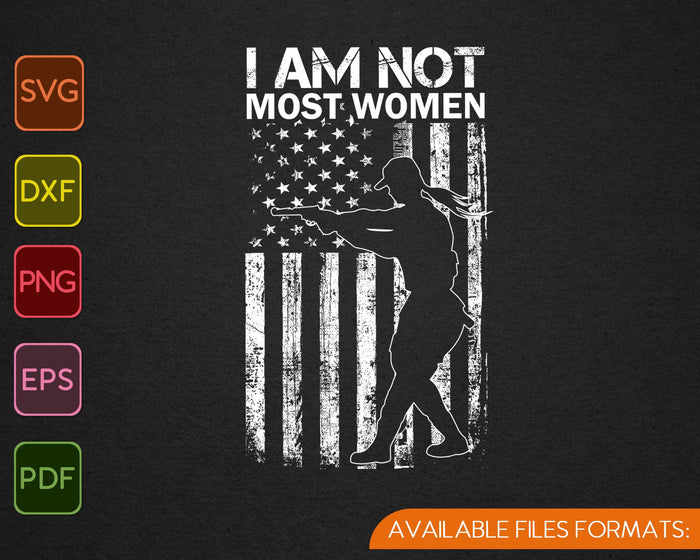 Ik ben niet de meeste vrouwen Vrouwelijke politie Amerikaanse vlag SVG PNG snijden afdrukbare bestanden