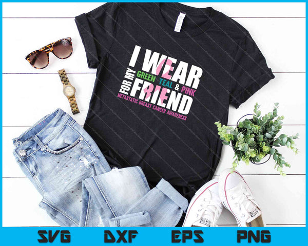Womens uitgezaaide borstkanker voor vriend kanker bewustzijn SVG PNG afdrukbare bestanden - on a t-shirt