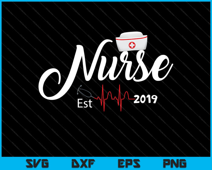 New Nurse Est 2019 SVG PNG Cutting Printable Files