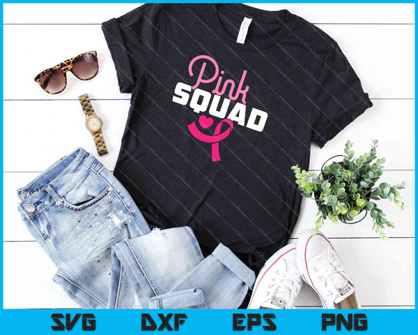 Vrouwen Pink Squad Breast Cancer Awareness motiverende ondersteuning SVG PNG snijden afdrukbare bestanden - on a t-shirt