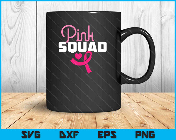 Vrouwen Pink Squad Breast Cancer Awareness motiverende ondersteuning SVG PNG snijden afdrukbare bestanden