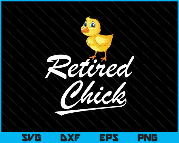 Gepensioneerde Chick grappige pensioen partij kip schattige SVG PNG snijden afdrukbare bestanden