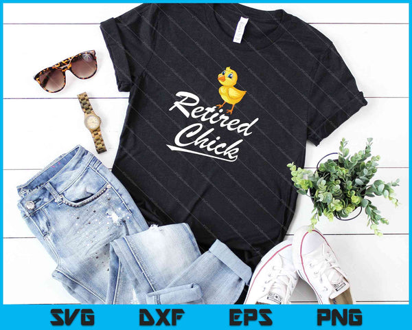 Pollito retirado divertido fiesta de jubilación pollo lindo SVG PNG cortando archivos imprimibles - on a t-shirt