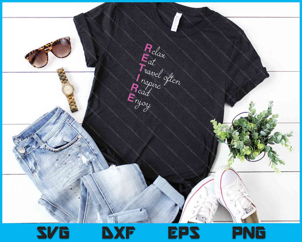 Regalos de jubilación para mujeres Cosas que hacer cuando se jubila SVG PNG Cortar archivos imprimibles - on a t-shirt