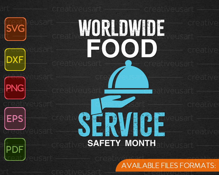 Wereldwijd Food Service Safety SVG PNG snijden afdrukbare bestanden 