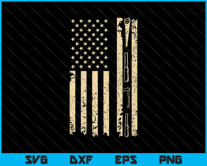 Carpintero carpintero bandera americana SVG PNG cortando archivos imprimibles 