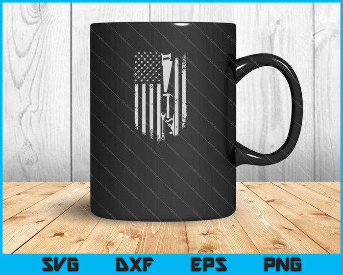 Woodworking Carpentry Patriotic Flag SVG PNG Cutting Printable Files