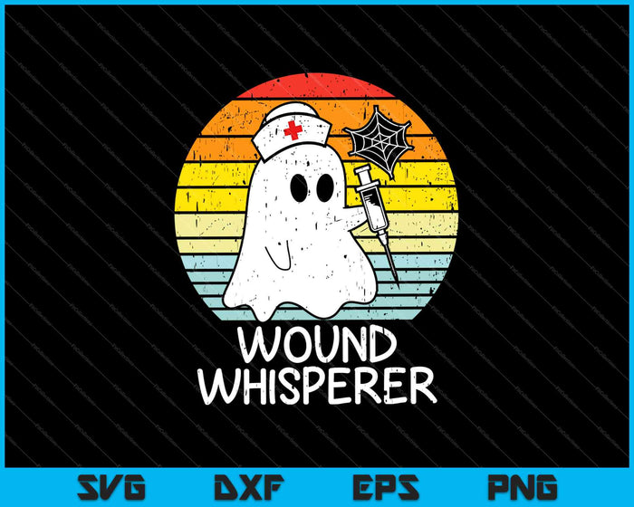 Wound Whisperer Ghost Nurse Boo Halloween 2021 Enfermería RN SVG PNG Cortar archivos imprimibles 