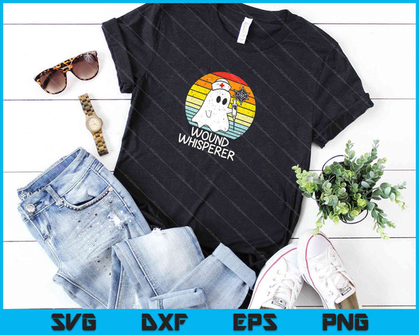 Wound Whisperer Ghost Nurse Boo Halloween 2021 Nursing RN SVG PNG Cutting Printable Files - on a t-shirt