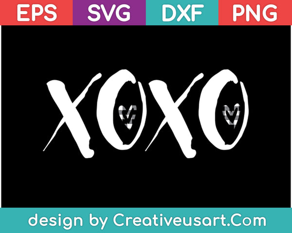 XOXO SVG PNG cortando archivos imprimibles