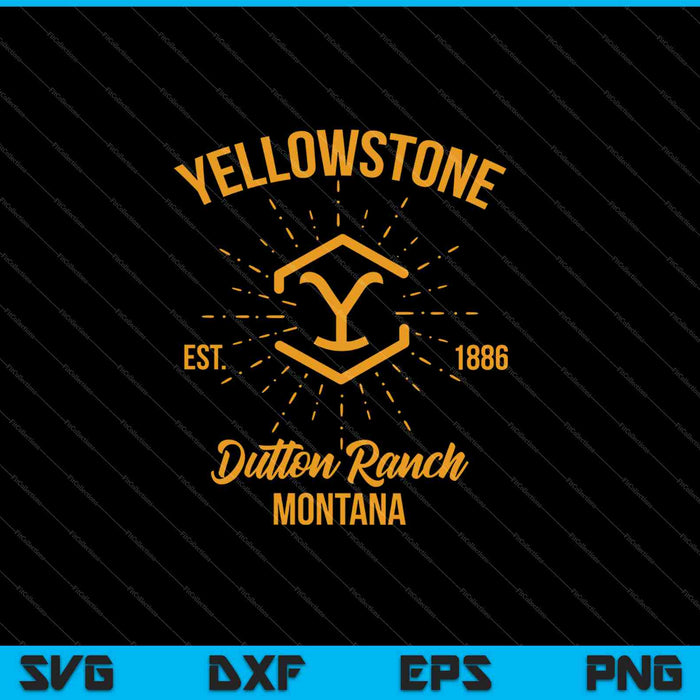 Yellowstone Sunburst Logo Dutton Ranch SVG PNG Cutting Printable Files