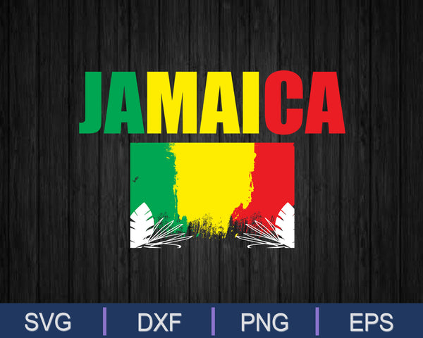Jamaica Flag SVG PNG Cutting Printable Files