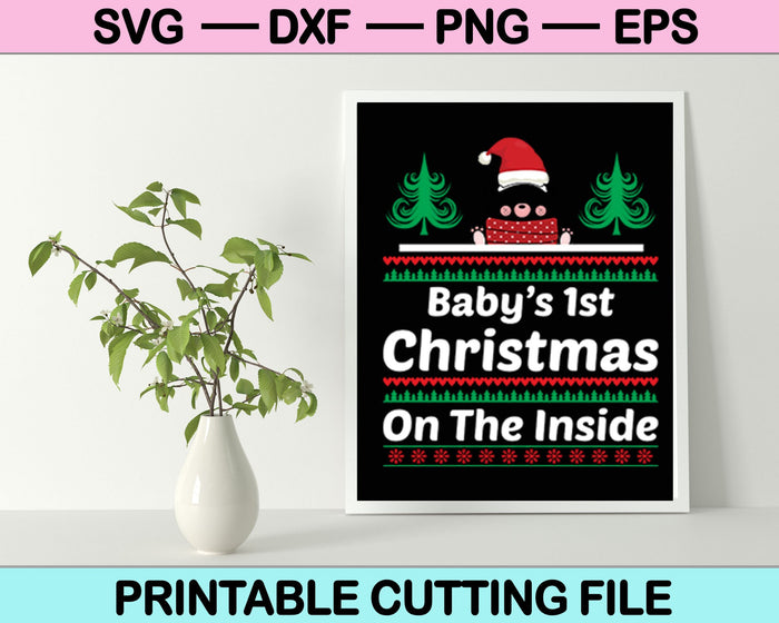 Baby's 1st Christmas SVG PNG Cutting Printable Files