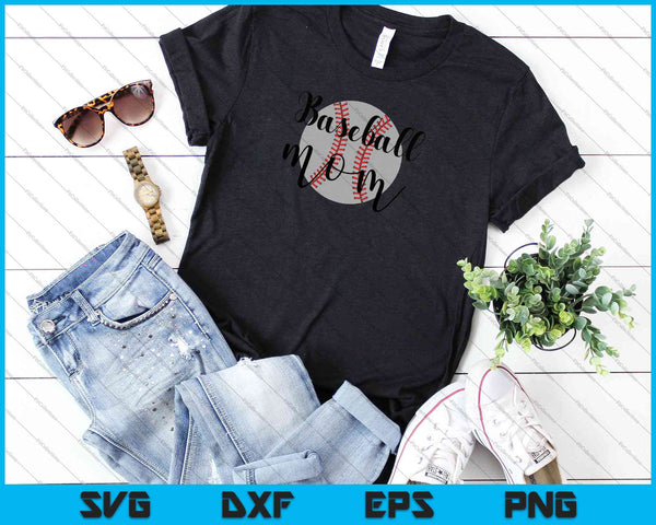 Baseball Mom SVG PNG Cutting Printable Files - on a t-shirt