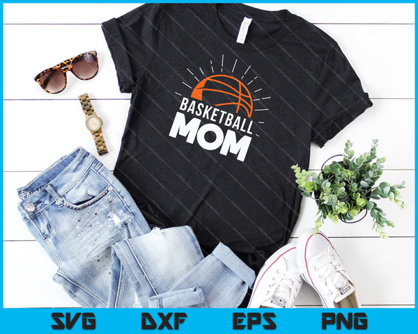 Baloncesto mamá svg cortando archivos imprimibles - on a t-shirt