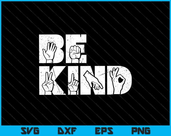 Be Kind with Hand Icon SVG PNG Cutting Printable Files