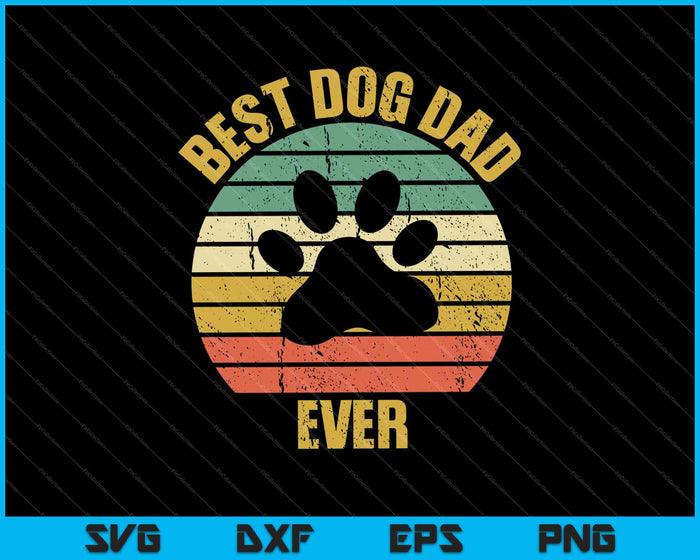 Beste hond papa ooit Vintage Vaderdag SVG PNG snijden afdrukbare bestanden