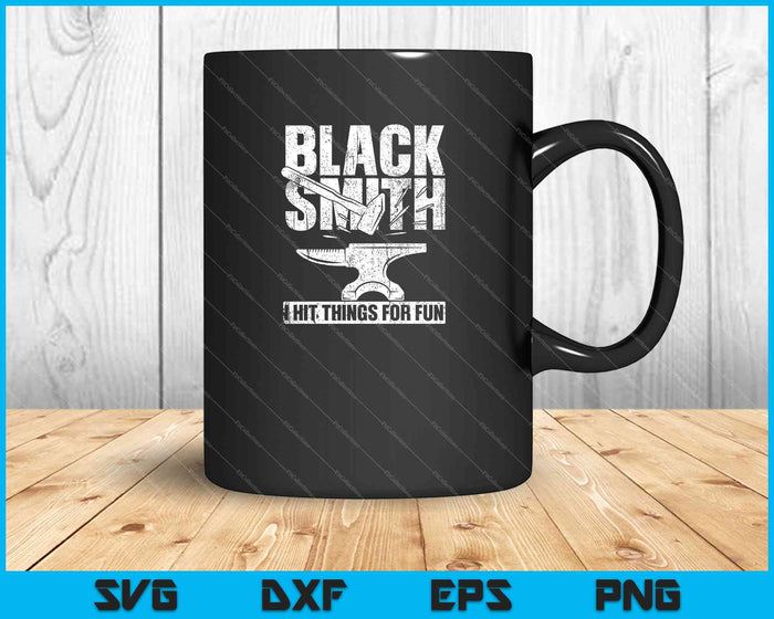 Black Smith Golpeé cosas por diversión SVG PNG cortando archivos imprimibles