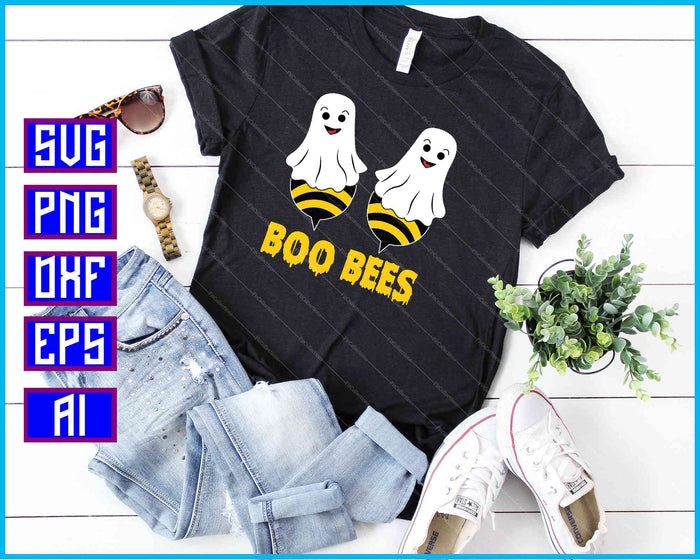 Boo Bees Halloween SVG PNG Cutting Printable Files