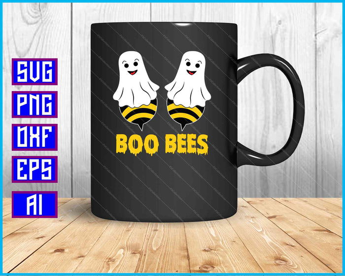 Boo Bees Halloween SVG PNG Cortar archivos imprimibles