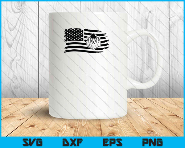 Bowlen Amerikaanse vlag SVG PNG snijden afdrukbare bestanden