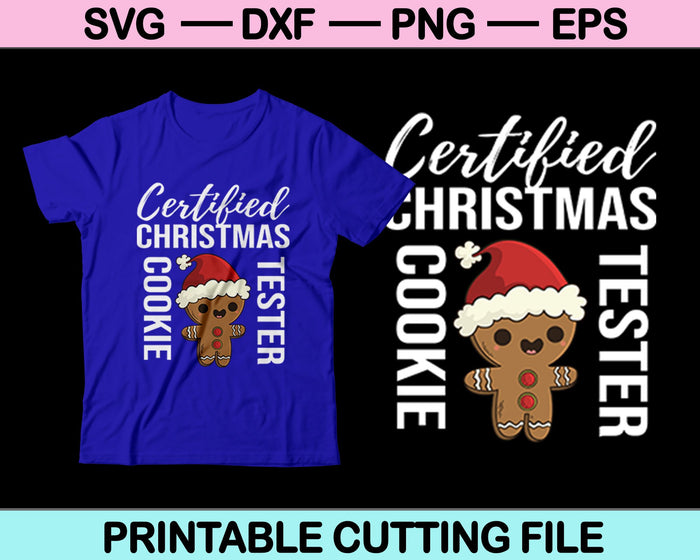 Probador de galletas de Navidad certificado Navidad SVG PNG cortando archivos imprimibles