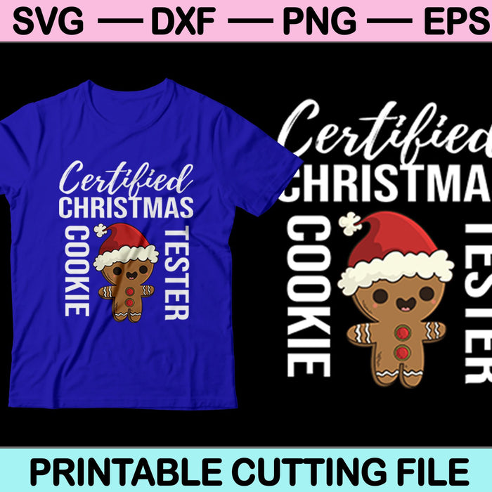 Probador de galletas de Navidad certificado Navidad SVG PNG cortando archivos imprimibles