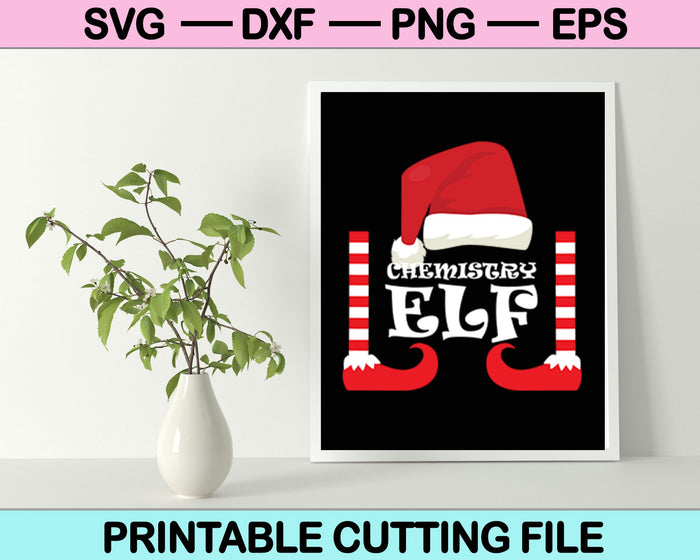Química Elfo Navidad SVG PNG Cortar archivos imprimibles