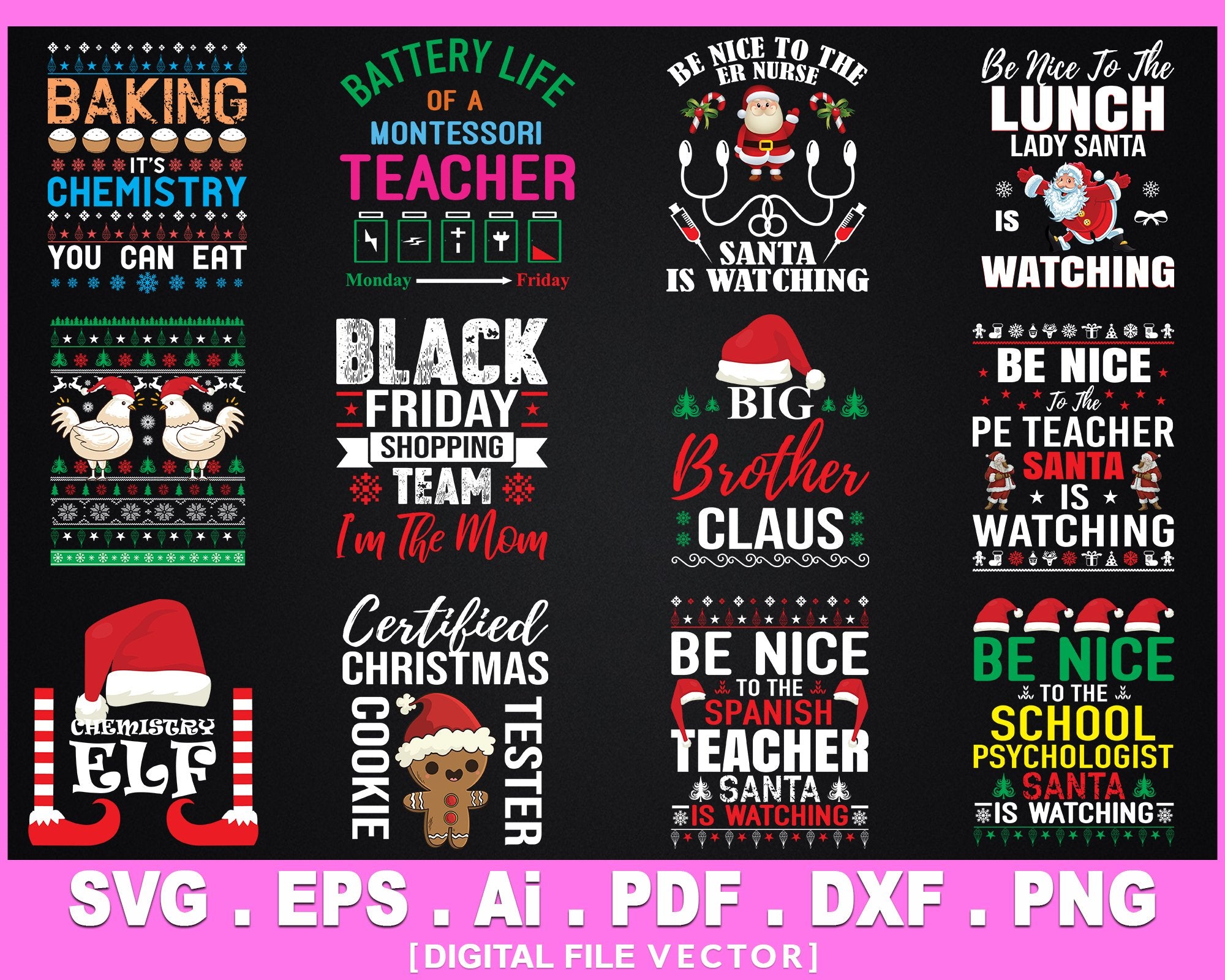 christmas shirts 130+ christmas t-shirt design svg png cutting mega bundle