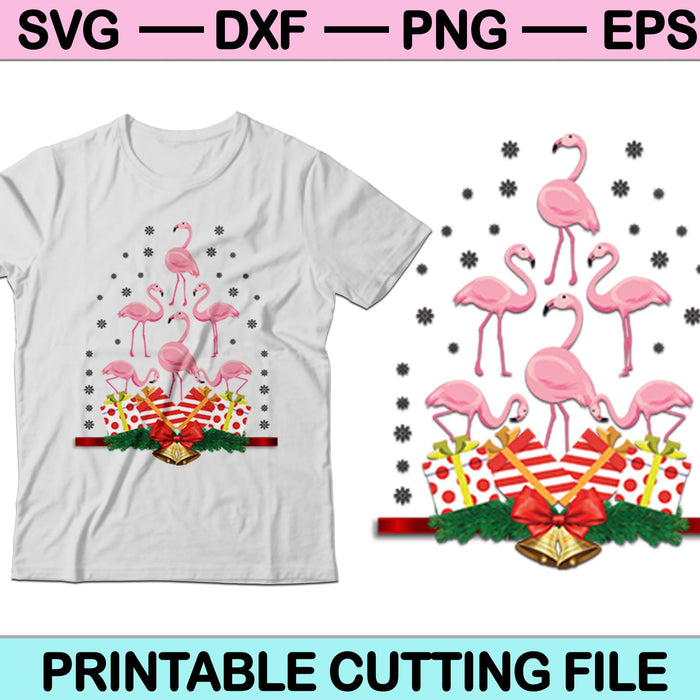 Christmas Flamingos Christmas SVG PNG Cutting Printable Files