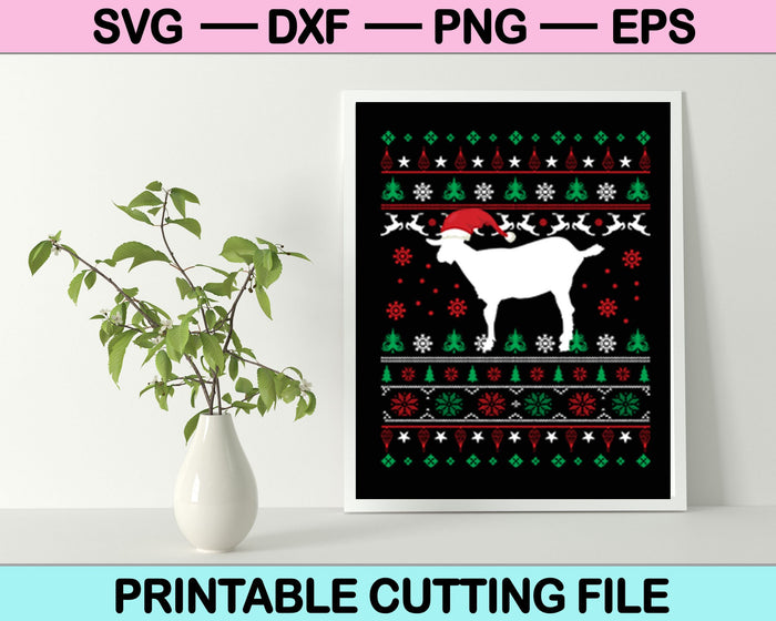 Navidad Cabra Navidad SVG PNG Cortar archivos imprimibles
