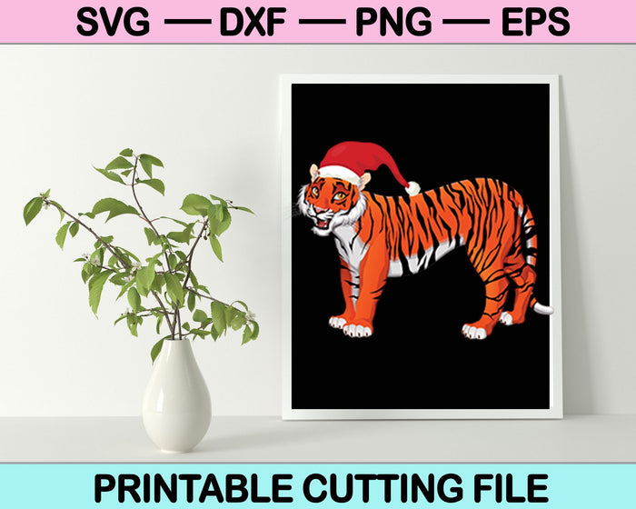 Navidad Tigre Navidad SVG PNG Cortar archivos imprimibles