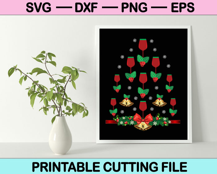 Vino de Navidad Navidad SVG PNG Cortar archivos imprimibles