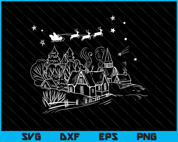 Christmas Village SVG PNG Cutting Printable Files