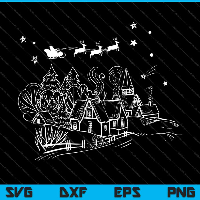 Christmas Village SVG PNG Cutting Printable Files