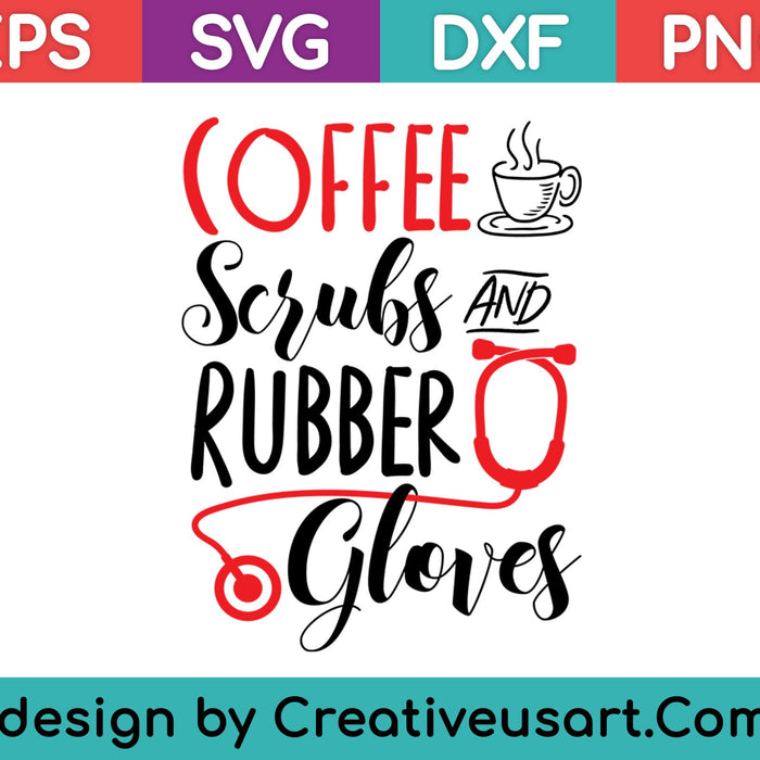Exfoliantes de café y guantes de goma SVG PNG cortando archivos imprimibles