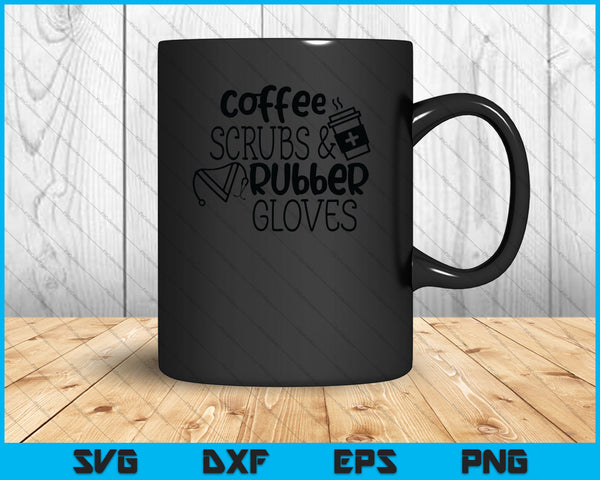 Exfoliantes de café y guantes de goma SVG PNG Cortando archivos imprimibles