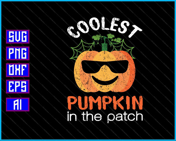 Cooles Pumpkin in the Patch SVG PNG snijden afdrukbare bestanden