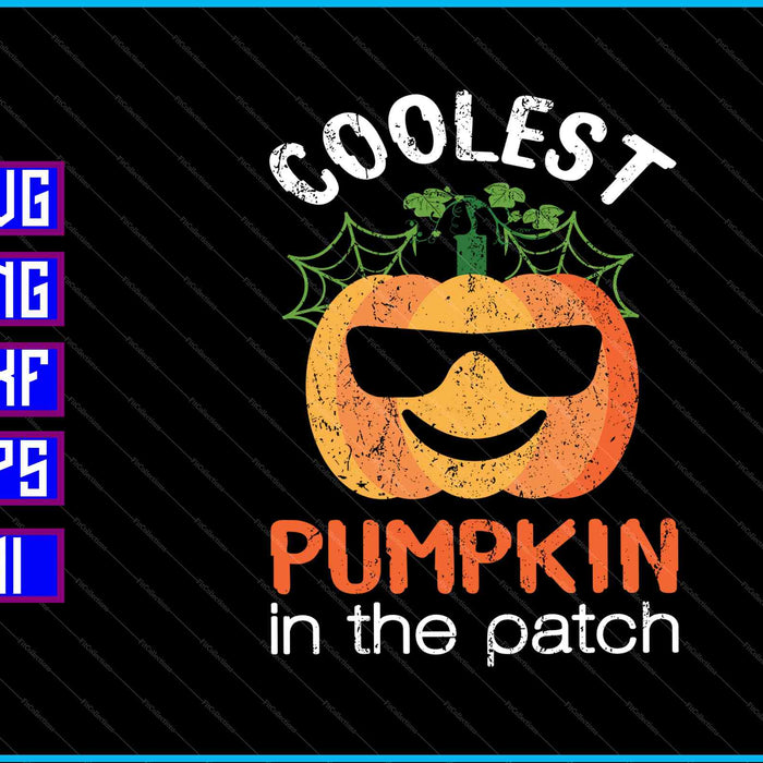Cooles Pumpkin en el parche SVG PNG cortando archivos imprimibles