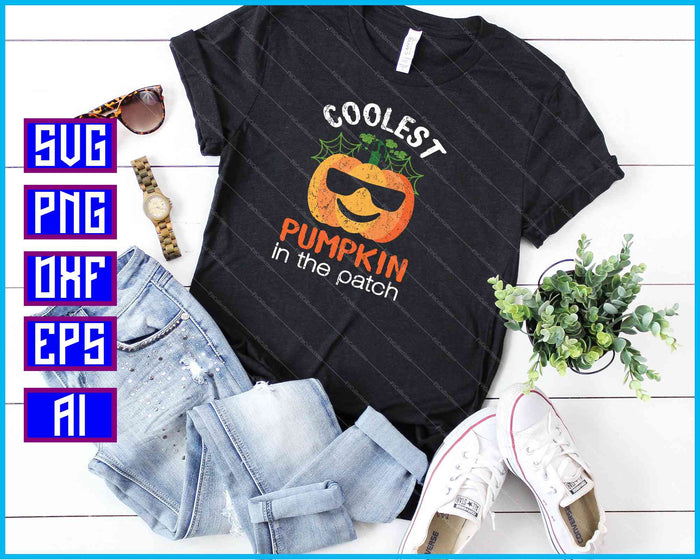 Cooles Pumpkin en el parche SVG PNG cortando archivos imprimibles