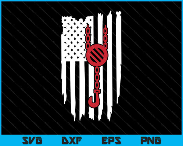 Bandera americana de la grúa SVG PNG cortando archivos imprimibles