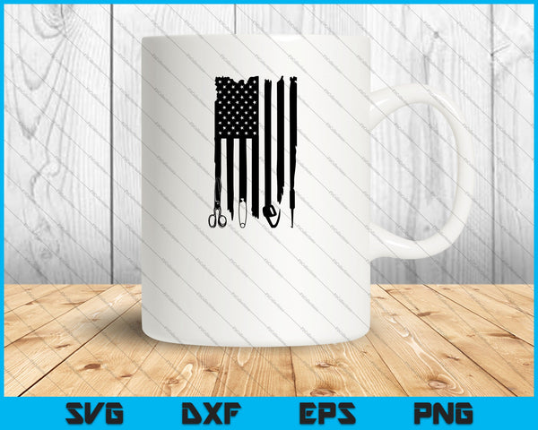 Bandera americana de ganchillo SVG PNG cortando archivos imprimibles