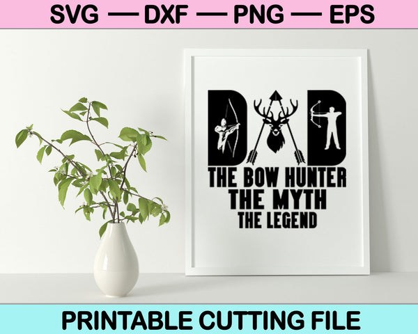 Papa de Bow Hunter de mythe de legende SVG PNG snijden afdrukbare bestanden