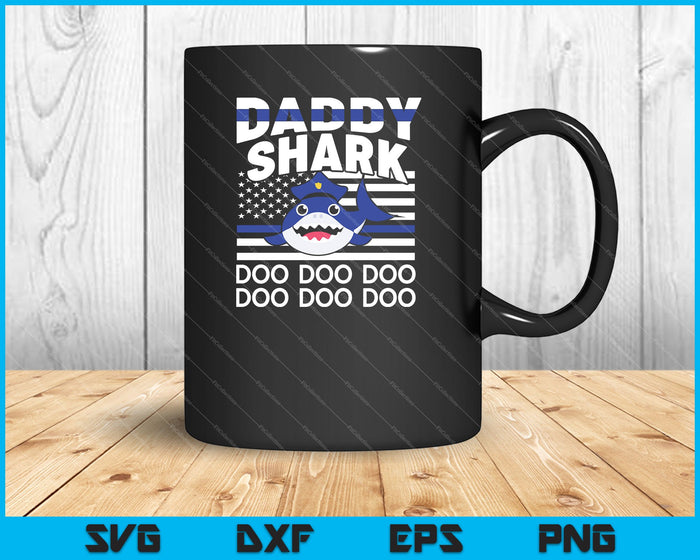 Police Daddy Shark Doo Doo Doo SVG PNG Cutting Printable Files