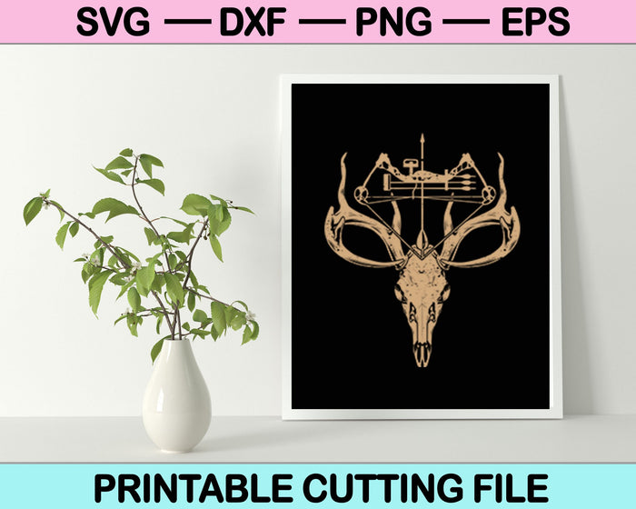Caza de huesos de ciervo SVG PNG cortando archivos imprimibles