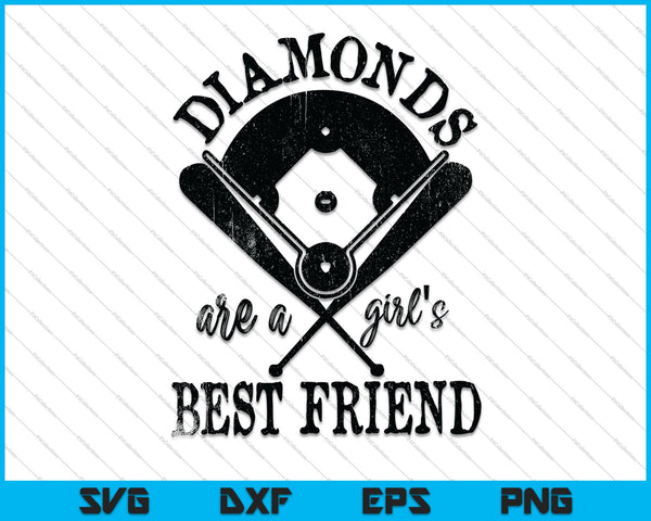 Diamonds Are A Girls Best Friend Sports SVG PNG Cutting Printable Files