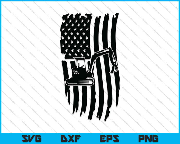 Digger USA vlag SVG PNG snijden afdrukbare bestanden